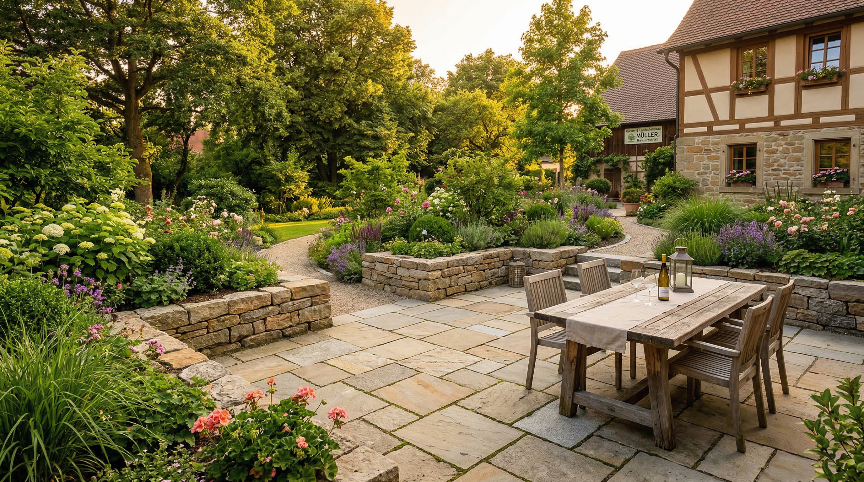 Gepflegte Gartenanlage – Referenzprojekt AN GaLaBau