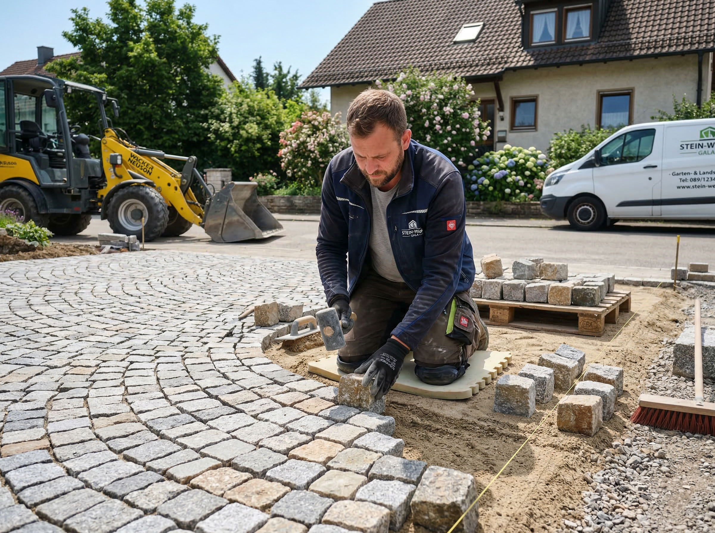 Pflasterarbeiten – Verlegung von Natursteinpflaster